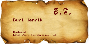 Buri Henrik névjegykártya